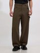 ESPANSHE Men Loose Fit Dark Green Cotton Blend Trousers
